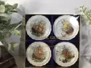 Royal Grafton English Bone China~Set Of 4~Nautical Ship Plate Set~NEW~FREE SHIP