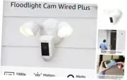 Floodlight Cam Wired Plus with motion-activated 1080p HD video, White (2021
