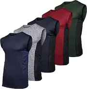 [Real Essentials] 3 & 5 Pack: Men's Dry-Fit Active Athletic Tech Tank Top - Regular and Big & Tall Sizes (S-5XLT)