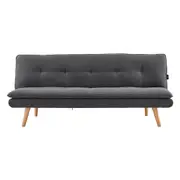 Sarantino 3 Seater Sofa Bed Lounge Couch Furniture Home Linen Fabric Dark Grey
