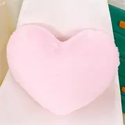 Heart Cushion Decorative Pillow 46 x 36 cm Pink Heart Shape Soft Plush Children's Room Decor