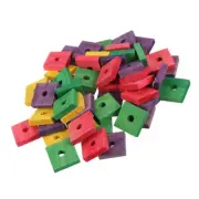 50 Pcs Pet Bird Toys Wooden Chew Parrot Chewing Blocks for Budgie