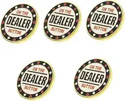 Totority 5pcs Banker Number Sign Buttons Party Supply Metal Game Markers Double Sided Game Markers Party Favor Poker Chip Holder Gambling Game Accessory Chips Plaything Number Chips Iron