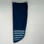 NWT Figwood Maya Skirt Women's Size S Blue Tie Dye Asymmetric Slit Side Pull On