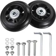 sourcing map Replacement Luggage Wheels 70x24mm Suitcase Wheel Repair Kits Include 2 PU Bearing Wheels & Washers, Wrenches & Axle Screw for Trolley Bag, Inline Skate and Caster Board