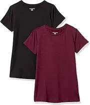 [Amazon Essentials] Women's 2-Pack Tech Stretch Short-Sleeve Crewneck T-Shirt