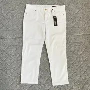 Buffalo David Bitton Jeans Womens Size 31 White Gibson Cropped Skinny Denim New
