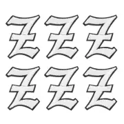 Iron on Letter Patches, 6Pcs Iron on Patches, Letter Z Black White