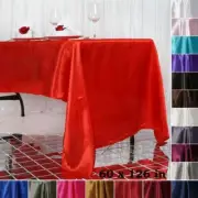 12 pcs 60x126" RECTANGLE Satin TABLECLOTHS Wedding Party Ceremony Banquet Linens