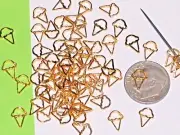 10pc gold Pl tiny little ICE CREAM CONES charm locket nail flatback metal beads