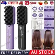 Portable Cordless Mini Hair Straightening Comb Lightweight USB Rechargeable Comb