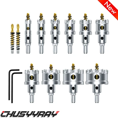 Carbide Hole Saw for Metal - 12Pcs TCT 5/8" - 2-1/8" Inch Hole Cutter Set