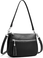 [befen] Genuine Leather Crossbody Hobo Purses for Women, Ladies Shoulder Bags Handbags with 2 Shoulder Straps