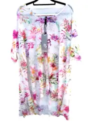 Taking Shape Flower Field Crush Tunic Size XL Alfresco Daze Print Sheer BN
