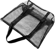 [MERRYHAPY] Heavy Duty Mesh Tote Bag for Women Large Capacity Beach Bag with Zipper Durable Storage for Shopping Sports Travel and