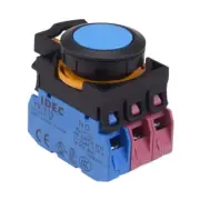 IDEC CW Series Blue 22.3mm Momentary Flush Push Button Switch 1NO-2NC IP65