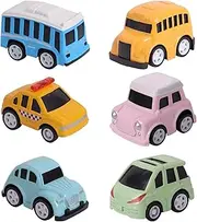 6 Pack Friction Powered Cars Vehicle Set, Mini Inertial Pull-Back Car Toy, Toddler Push and Go Small Trucks, Birthday Toys for 2,3, 4 Year Old Kid Boy Girl……