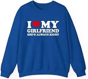 [X.Style] I Love My Girlfriend She's Always Right ds026 Sweater Royal XL