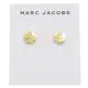 MARC JACOBS 圓盤LOGO水鑽鑲嵌耳環.淡金