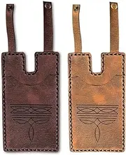 [THUCHENYUC] Western Boot Wallet with Snap Strap, Personalized Boot Wallet Women Fashion West Leather Slim Wallet for Man Handcrafted Leather Boot Credit Card Holder(Brown+Light Brown)