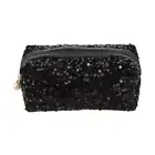 Black Glitter Makeup Bag Velour Black Sequin Bag Glitter Bag Travel