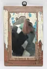 Decorative Wooden Hand-Carved Mirror Frame - Rustic Style Wall Hanging Decor F4