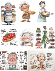 Olsters Cooking Collage Sheet Supplies Scrapbook Junk Journal Card Toppers