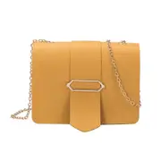 Women Fashion Chain Design Single-shoulder Crossbody Bag Casual Mini Square Bag yellow