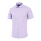 ROBERTA DI CAMERINO 男式亞麻混紡純色修身紫羅蘭色短袖襯衫 RJ2-853-4