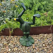 Handstand Frog Cast Iron Decor