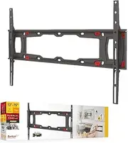 Barkan TV Wall Mount, 29-75 inch Fixed, Drywall No Stud No Drill Flat/Curved Screen Bracket, Holds up to 95 lbs, Patented, Very Low Profile, Fits LED OLED LCD, Black (ND400.B)