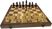 40cm Walnut Magnetic Chess Set Wooden Timber Oak Folding Chessboard