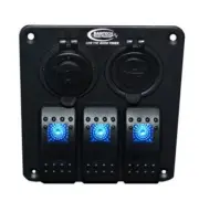 Baintech 3 Way Switch Panel (Blue LED) 4X4 4WD Camping Offroad Caravan Camper