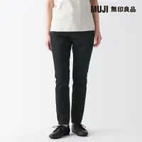 在飛比找momo購物網優惠-【MUJI 無印良品】女有機棉混彈性丹寧合身褲(黑色)