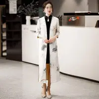在飛比找Yahoo!奇摩拍賣優惠-長款旗袍 外套 2021年新款中國風 改良版旗袍 優雅 復古