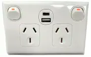 USB A + C Fast Charge Double Power Point DOUBLE POLE Caravan RV SPER FST 2.1A 5v