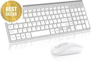 Wireless Keyboard & Mouse - 2.4G, Compact, Full Size, Ultra-Thin, PC/Laptop