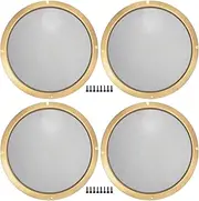 X AUTOHAUX Universal 10" Car Speaker Grills Cover Mesh Round 10 Inch Audio Speaker Subwoofer Guard Protector Case with Screws Iron Gold Tone Black - Pack of 4