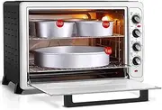 100L Large-Capacity Household Oven, Multi-Function Upper Lower 8-Tube Heating, Fermentation Function, 120Min Timing Function, Professional Kitchen Oven