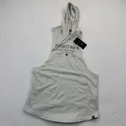 Under Armour Project Rock Mens Small white Cut off sleeveless Hooded NWT
