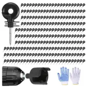 Complete 302 Pcs Electric Fence Insulator Set with Easy Install Tools & Gloves