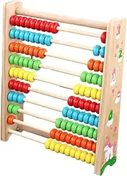 Perfeclan Wooden Abacus for Kids Math 10 Rows with Colorful Beads Wooden Counting Frame Classic for Children Preschool Boys Girls Gifts