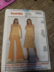 Burda 8470 Misses'Cropped Cami, Bell Bottoms, A-Line Skirt Sz 6-16 NEW UNCUT FF