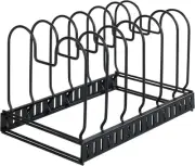 WENKO 53149100 Holder for lids and pans, Powder-coated metal, black, 30-57 x 18