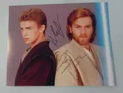 STAR WARS EWAN MCGREGOR & HAYDEN CHRISTENSEN SIGNED 8 X 10" PHOTO COA