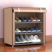 Shoe Rack, 3-Tiers Dustproof Shoe Organizer, Waterproof Shoe Rack Organizer, Shoe Storage Shelf for Hallway Living Room (Coffee,30x60x50vm)