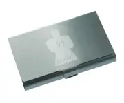 Daredevil Pattern Slim Men Stainless Steel Business Credit Card Holder Wallet