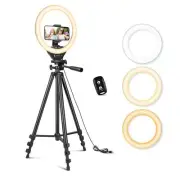 10 Inch Selfie Ring Light With Tripod Phone Holder Touch Control Remote And Usb