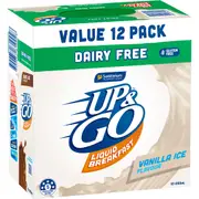 Up&Go Dairy Free Liquid Breakfast Vanilla Ice 250mL x 12 pack