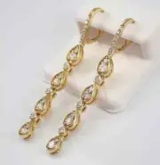 3Ct Lab Created Round Diamond Teardrop Drop Dangle Earrings 925 Sterling Silver
